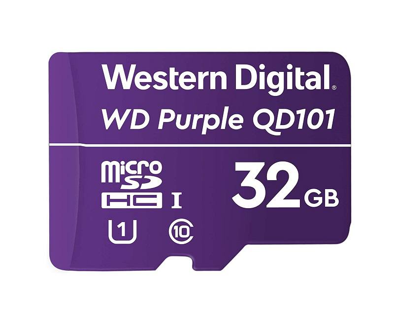 西部数据Micro SD 32GB 类10 SDHC 监控用 紫色