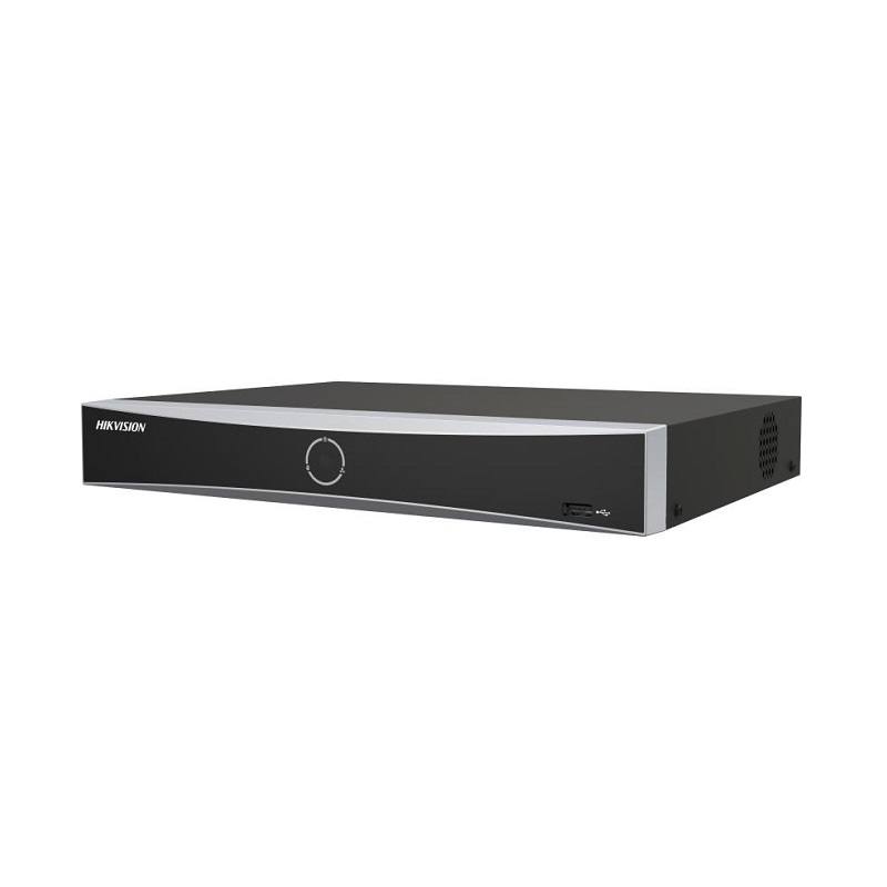 Hikvision NVR 4CH POE 4K AcuSense, records up to 12MP, HDMI/VGA output, supports up to 1 x 10TB hard drive