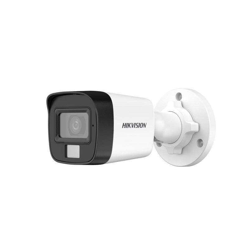 Cámara Bullet Hikvision TVI/AHD/CVI/CVBS, 2.8mm, 5MP 3K, IR 20m, Smart Light, IP67, Plástico