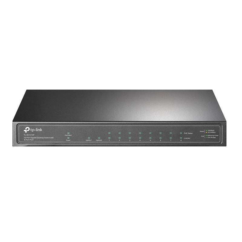 Switch TP-LINK Gigabit TL-SG1210P de 10 Puertos, con 8 Puertos PoE+, 1 puerto SFP Gigabit
