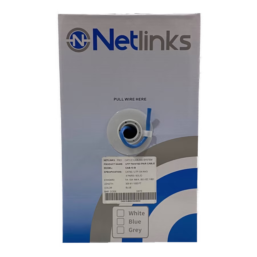 NETLINKS 70%铜网线 305米蓝色卷 CAT5E CCA
