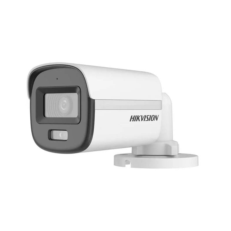 Camara Bullet Hikvision, TVI/CVI/AHD/CVBS, 2.8 mm, 2MP, IR 20M, Color Vu, Micrófono, IP67, Plástica