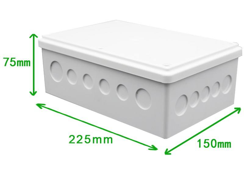 Caja para interruptores, cables y tuberias T-VISION, 225x150x75mm, Blanco, para exteriores Ip67