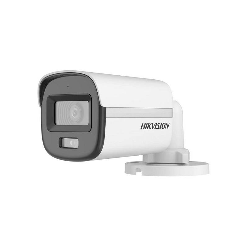 Cámara Bullet Hikvision AHD/TVIC/VI/CVBS, 2.8mm, 5MP 3K, 20M, Micrófono, IP67, Color Vu, Smart hybrid light, WDR, Metal y Plástico
