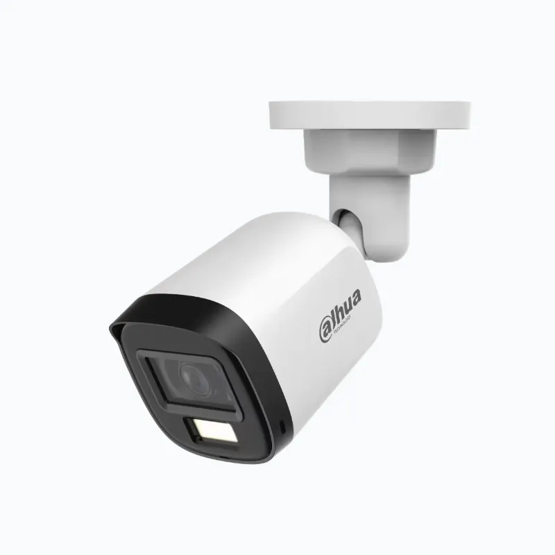 Camara Bullet DAHUA SDL, CVI/CVBS/AHD/TVI, 2.8mm, 5MP 4K, IR 30M, LED 20m, Micrófono, IP67, Plástica.